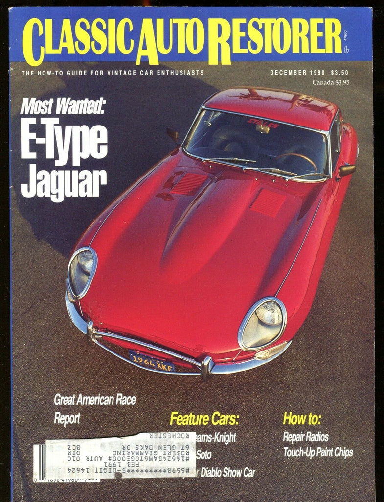 Classic Auto Restorer Magazine December 1990 Jaguar EX w/ML 012617jhe