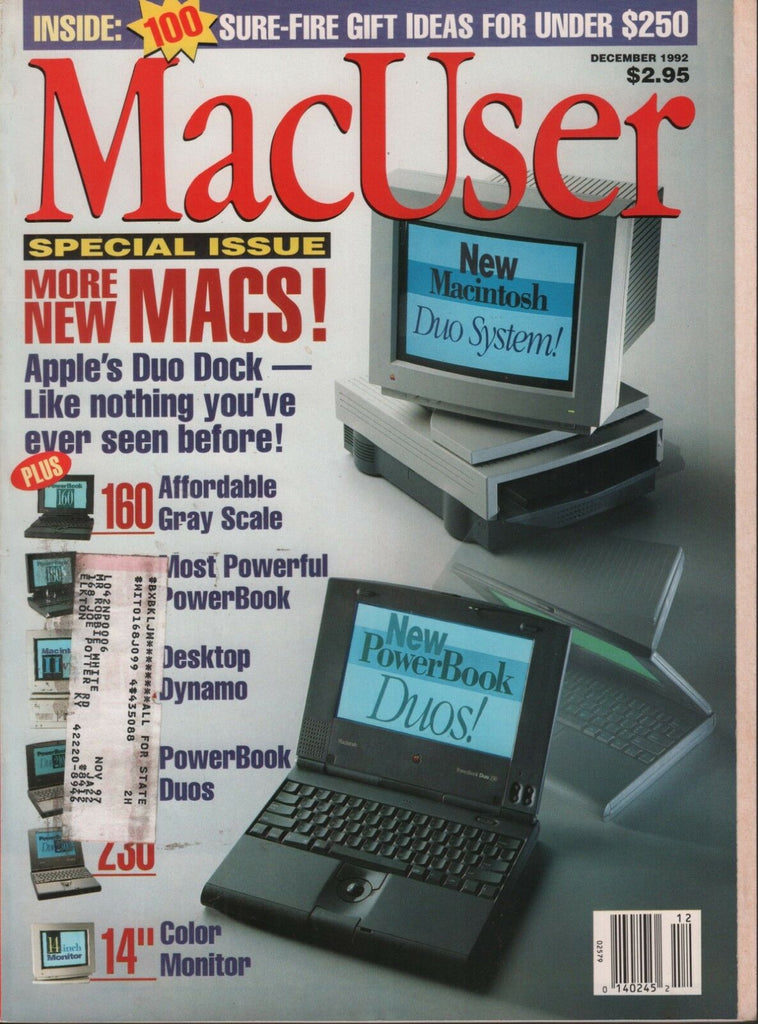 MacUser December 1992 Photoshop Jon Zilber Andy Ihnatko w/ML 083018DBE