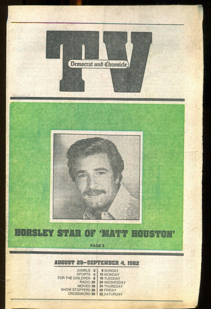 TV Democrat & Chronicle Aug. 29-Sep. 4 1982 Horsley Star EX 022117nonjhe
