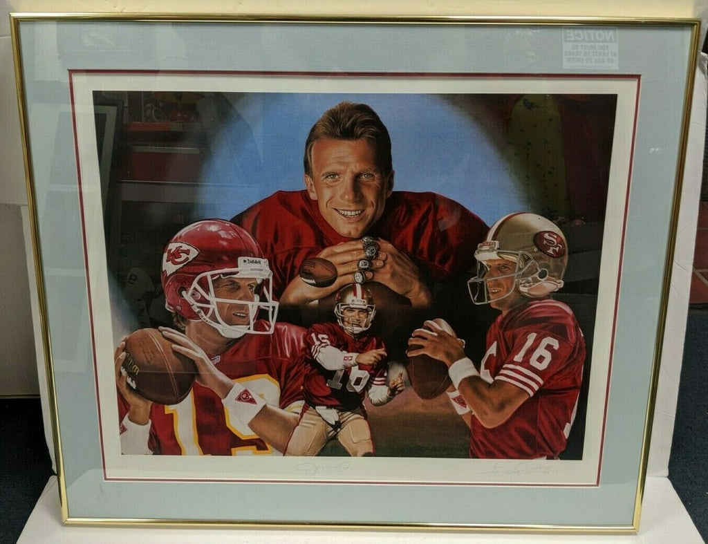 Joe Montana SF 49ers Danny Day Signed Artist Proof Print 48/59 Framed w/COA