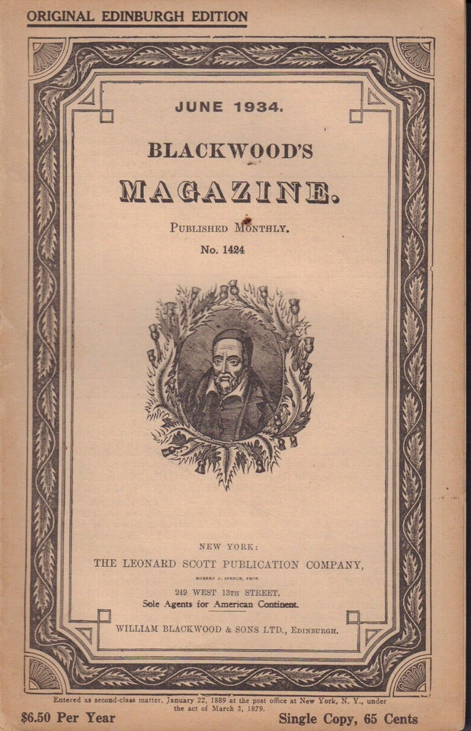 Blackwood's Magazine June 1934 Edinburgh Edition 091817nonjhe