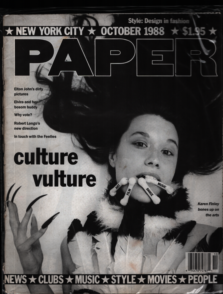 NYC Paper Magazine October 1988 Elton John Elvira Karen Finley 021821ame2