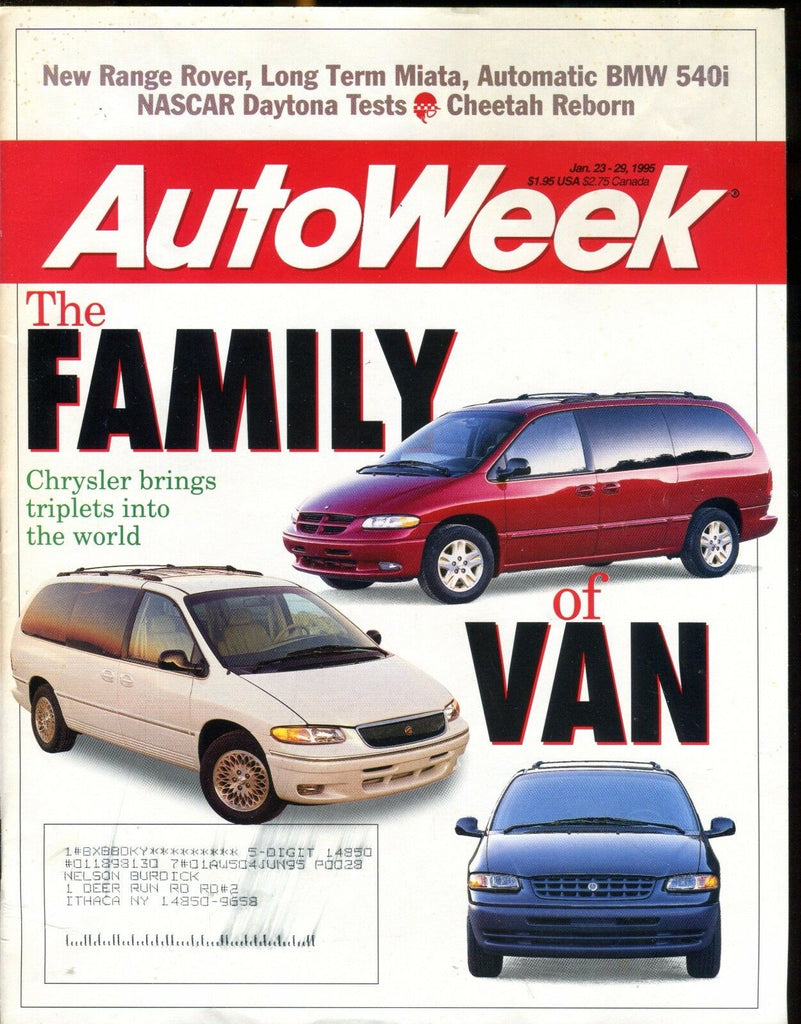 AutoWeek Magazine January 23-29 1995 Chrysler Vans EX w/ML 022717nonjhe