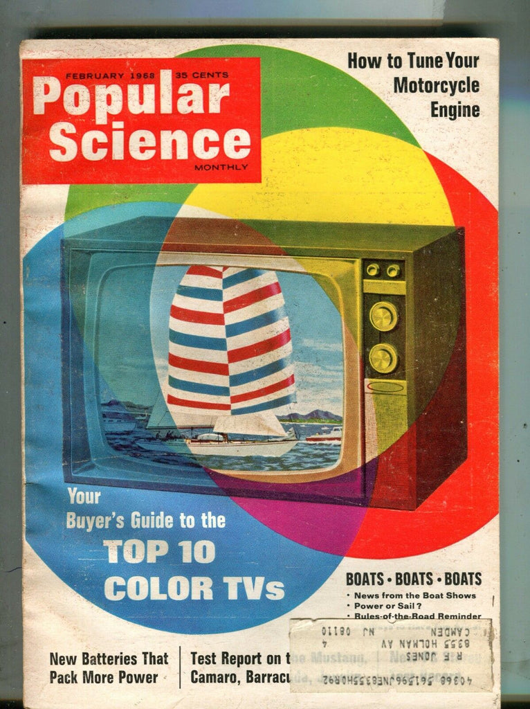 Popular Science Magazine February 1968 Color TVs 062917nonjhe