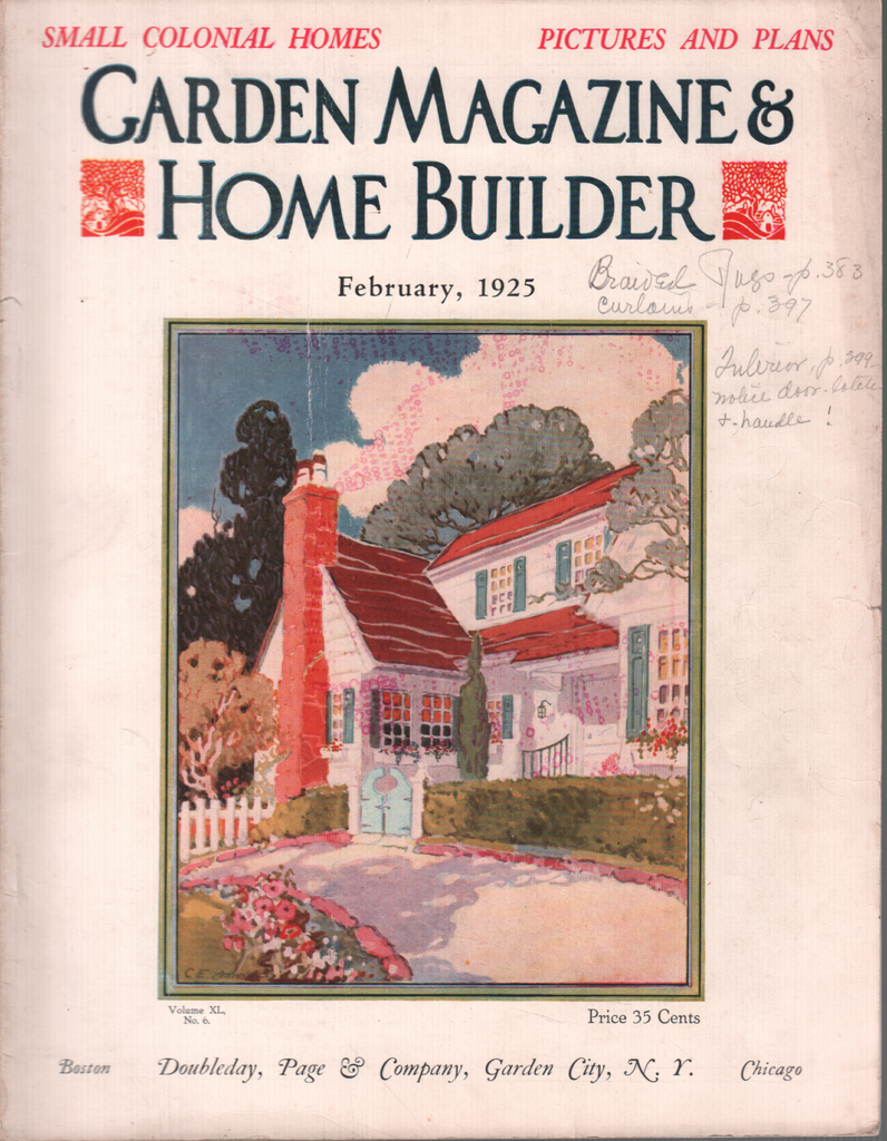 Garden Magazine Home Builder February 1925 Carl E Johnson 040220DBE