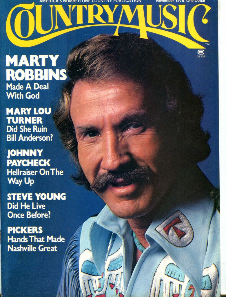 Country Music Magazine November 1976 Marty Robbins EX No ML 050717nonjhe
