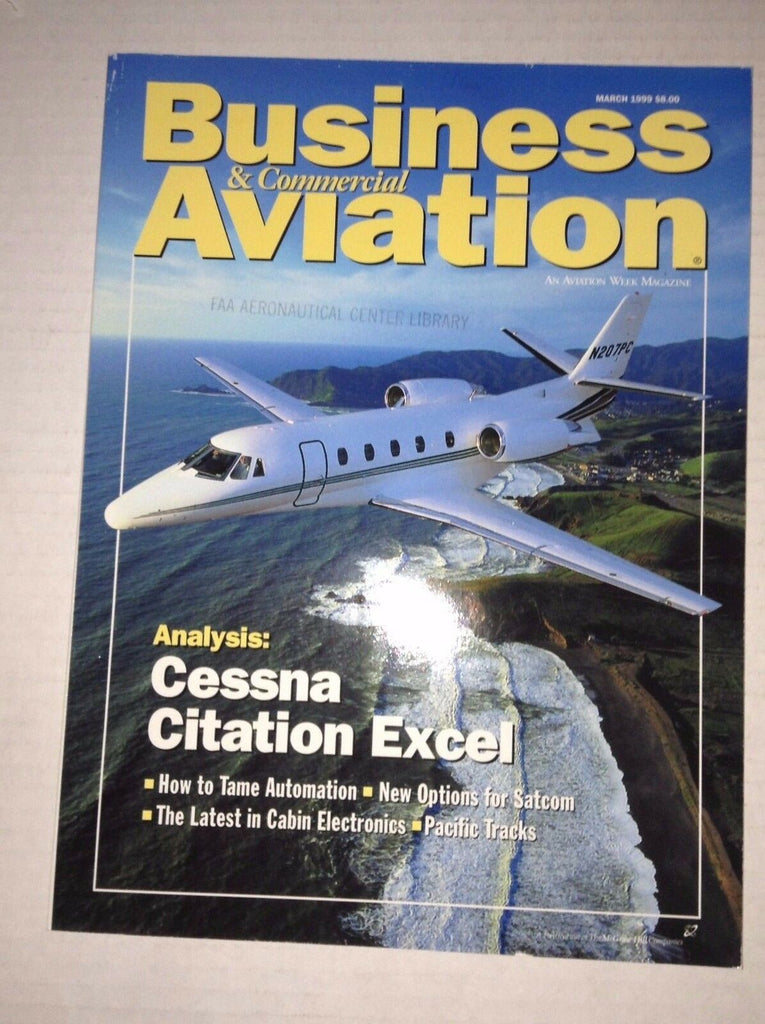 Business & Commercial Aviation Magazine Cessna Excel March 1999 FAL 111716RH