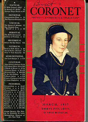 Coronet Magazine March 1937 The Widow by Corneille de Lyon VGEX 121815jhe2