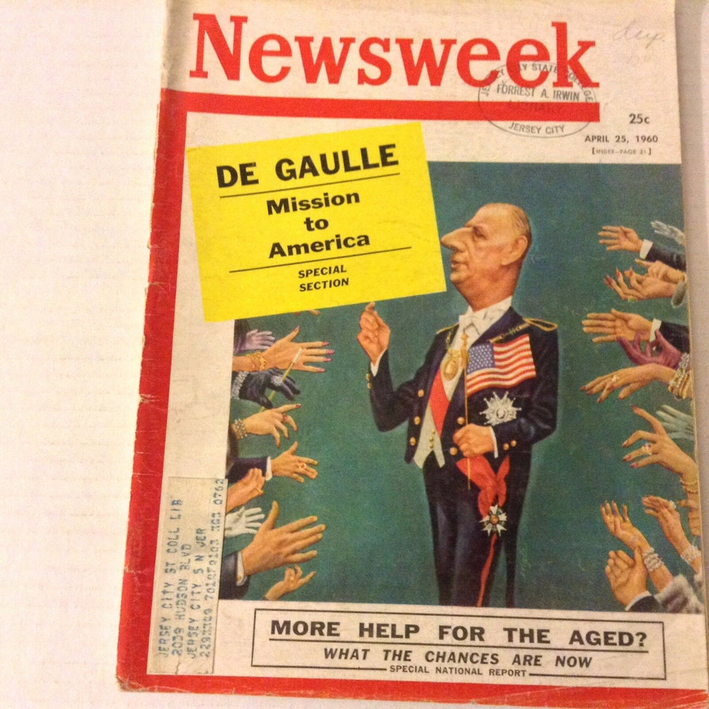 Newsweek Magazine Mission to America De Gaulle April 25, 1960 070517nonrh