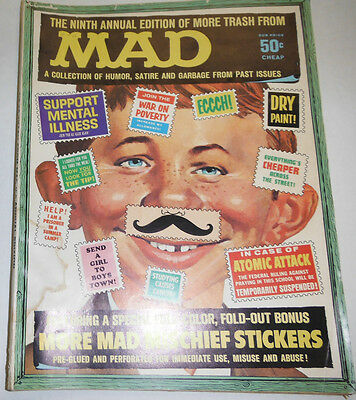 Mad Magazine More Mad Mischief Stickers 9th Annual 1966 081914R