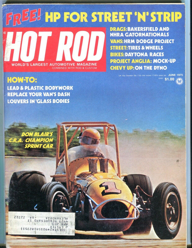 Hot Rod Magazine June 1975 Don Blair VG w/ML 050717nonjhe