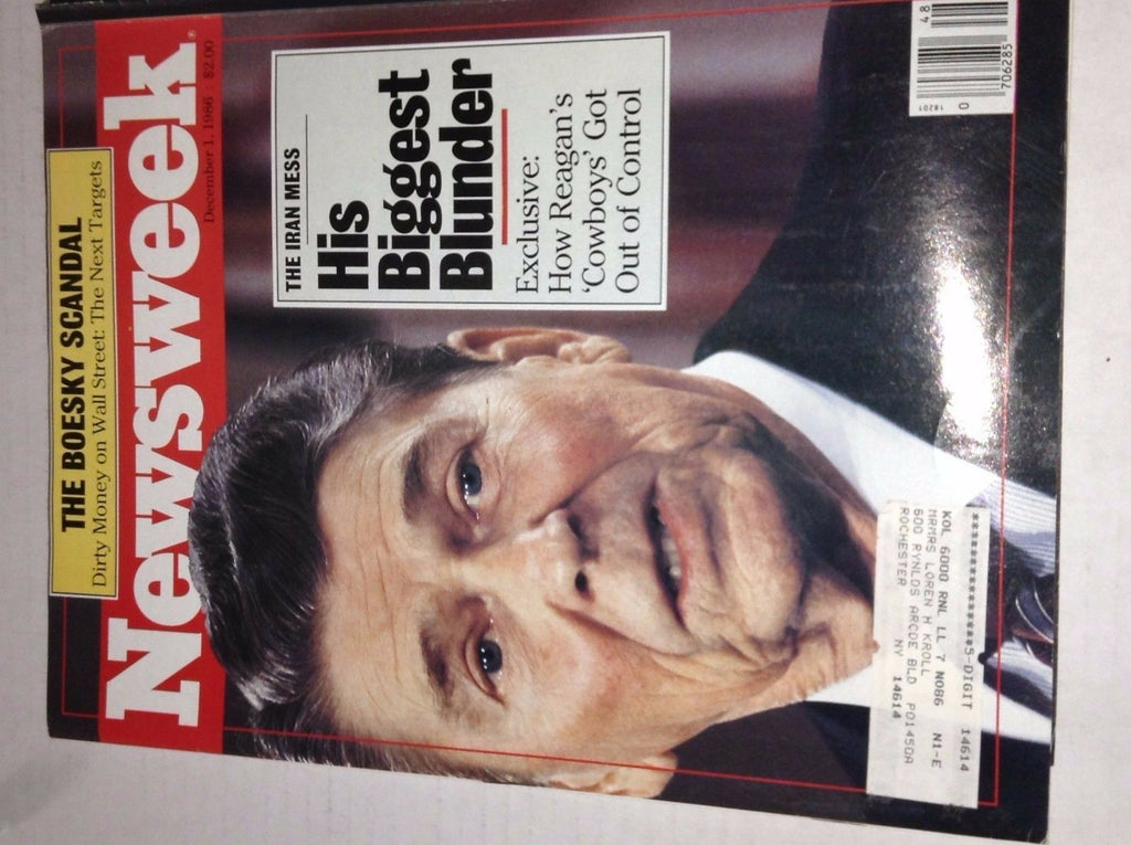 Newsweek Magazine Ronald Reagan The Boesky Scandal December 1, 1986 102016RH