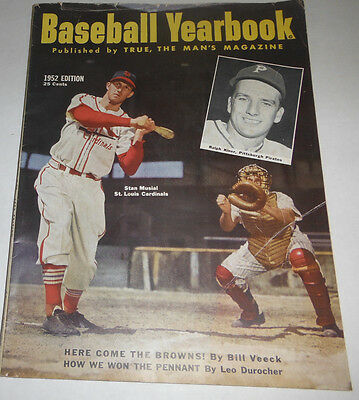 Baseball Yearbook Magazine Stan Musial & Ralph Kiner 1952 NO ML 072414R