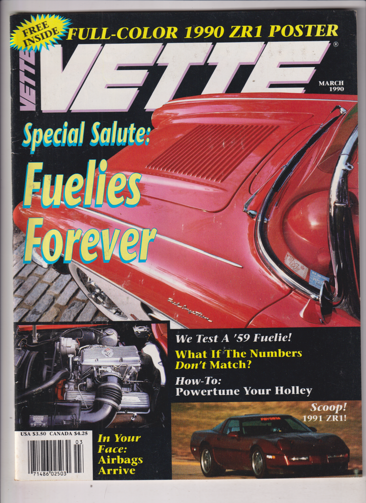 Vette Mag '59 Fuelies & 1991 ZR1 & Airbags March 1990 122719nonr