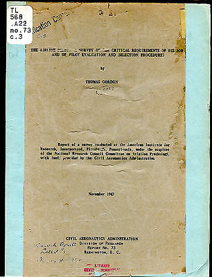 Civil Aeronautics Admin. Airline Industry Research Nov. 1947 FAA 031016jhe