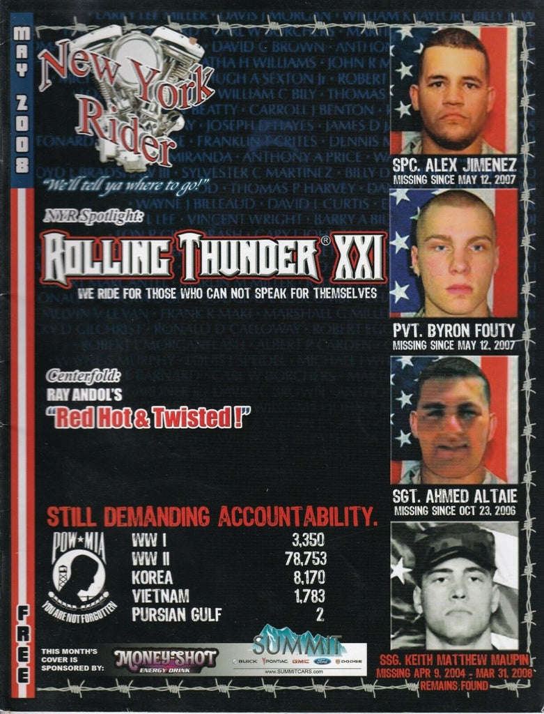 New York Rider Magazine Rolling Thunder XXI May 2008 022019nonr