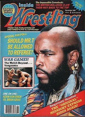 Inside Wrestling November 1987 Mr.T, Kevin Von Erich VG 122315DBE
