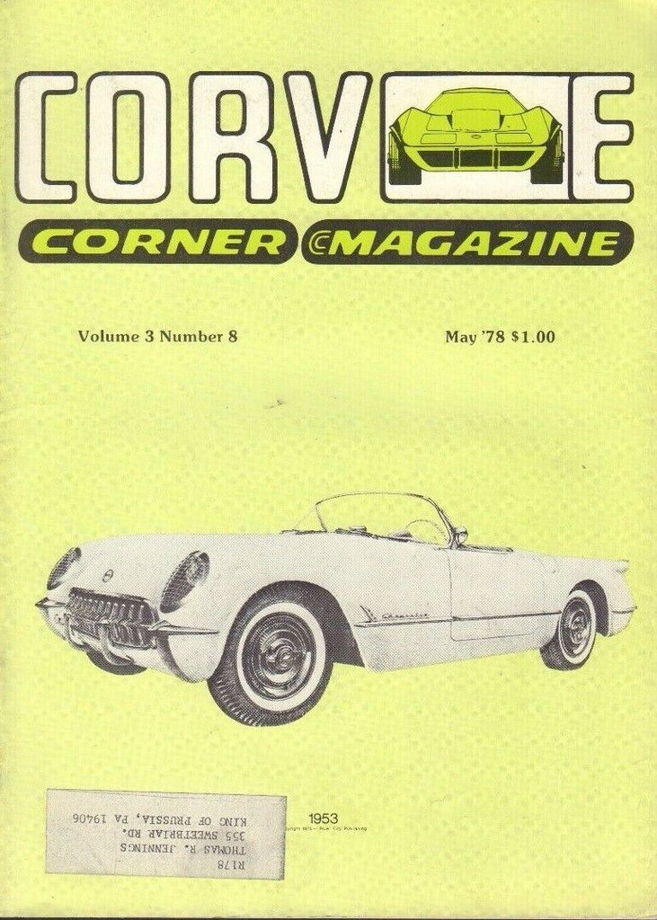 Corvette Corner Magazine 1953 Vette Amateur Restore Part II May 1978 011918nonr