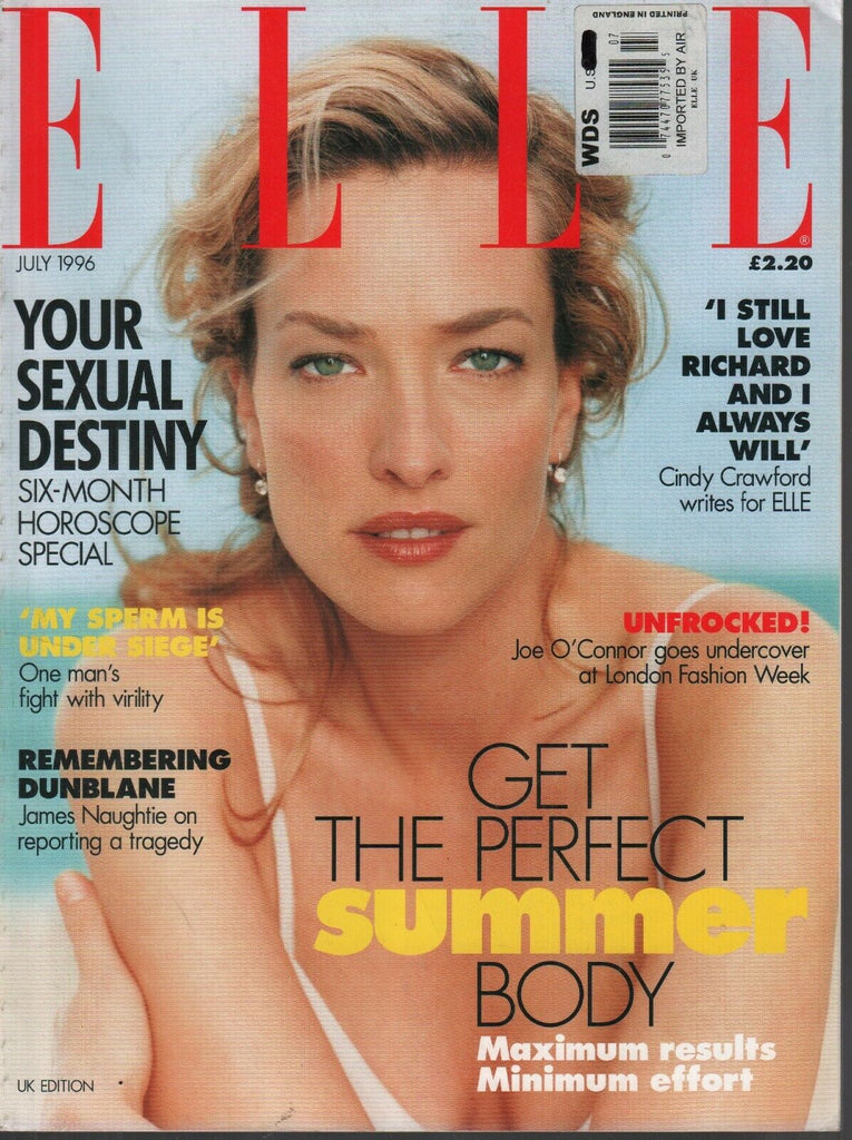 Elle Fashion Magazine UK Edition July 1996 Joe O'Connor Cindy Crawford 092719AME