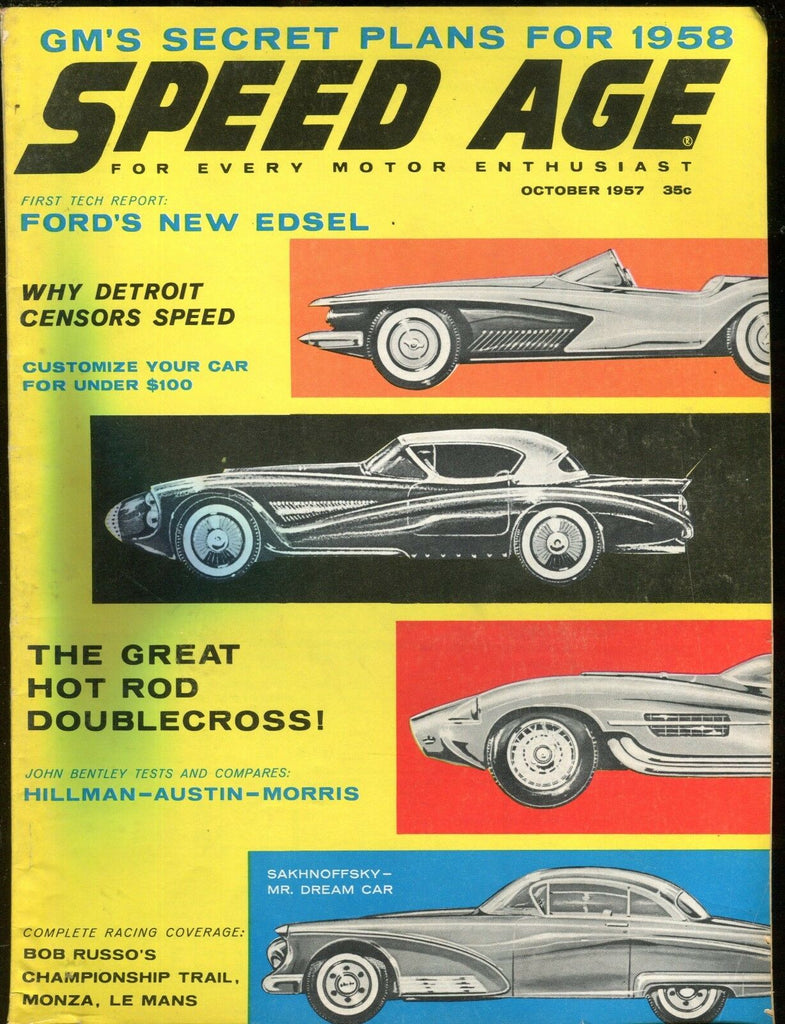 Speed Age Magazine October 1957 Ford Edsel EX No ML 011117jhe