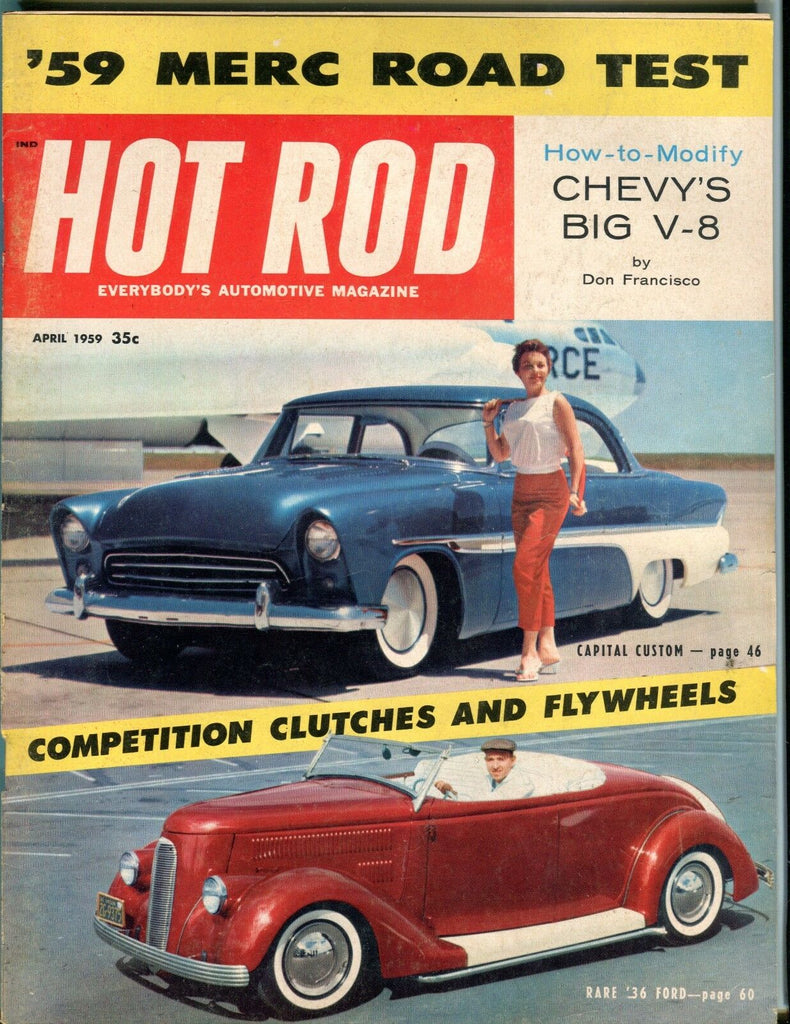 Hot Rod Magazine April 1959 Rare '36 Ford EX No ML 051117nonjhe
