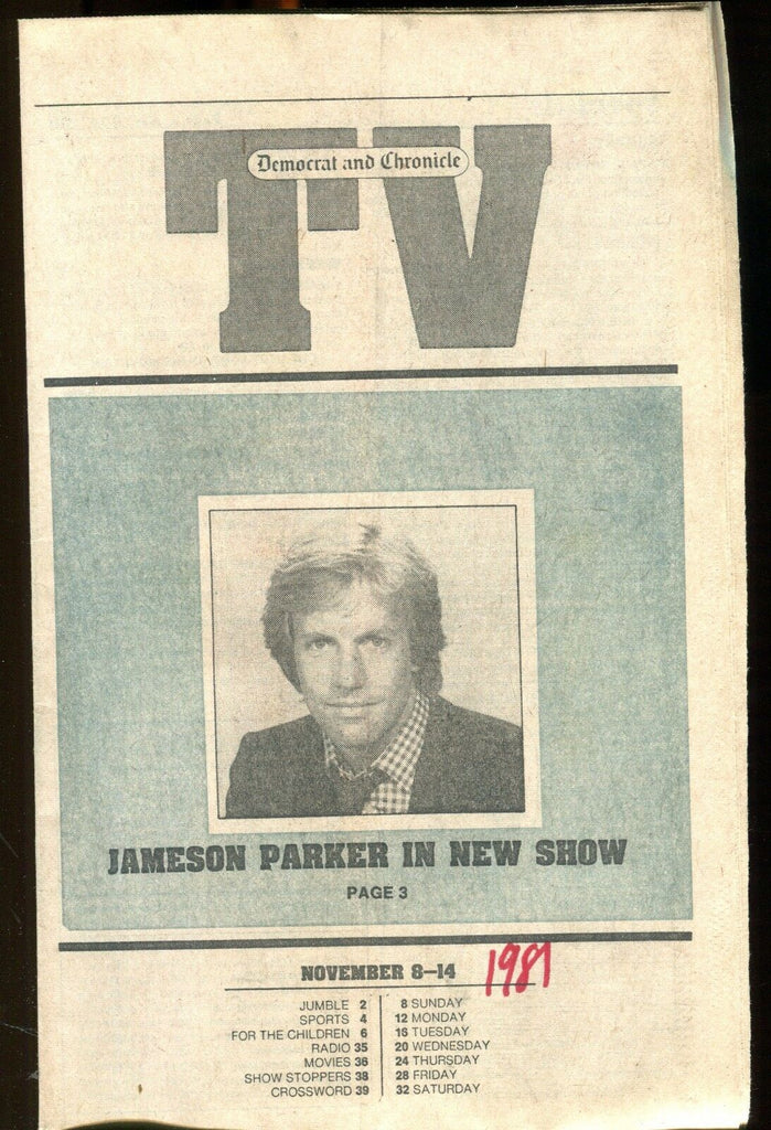 TV Democrat & Chronicle Nov. 8-14 1981 Jameson Parker EX 022117nonjhe