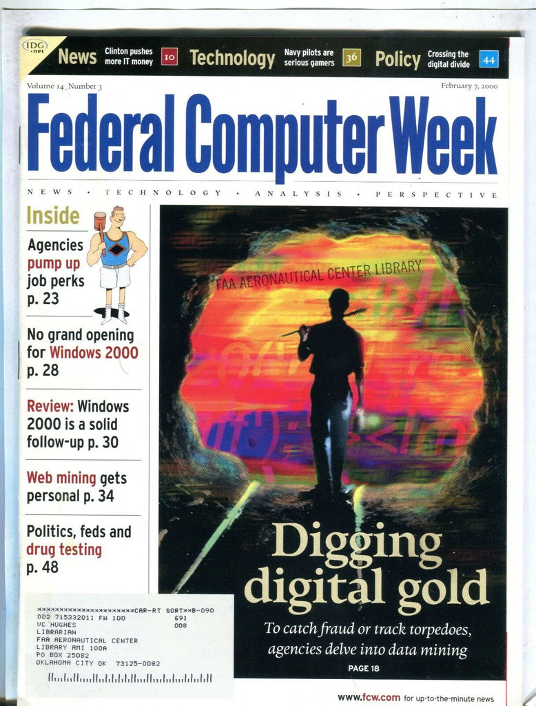 Federal Computer Week Magazine February 7 2000 EX w/ML FAA Library 102016jhe
