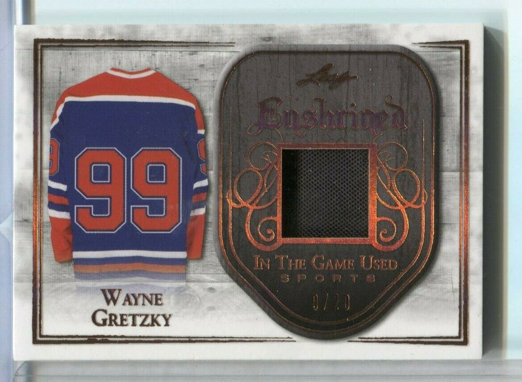 Wayne Gretzky Leaf Enshrined 9/20 Jersey Card E-42 2018 Leaf 121719DBCD