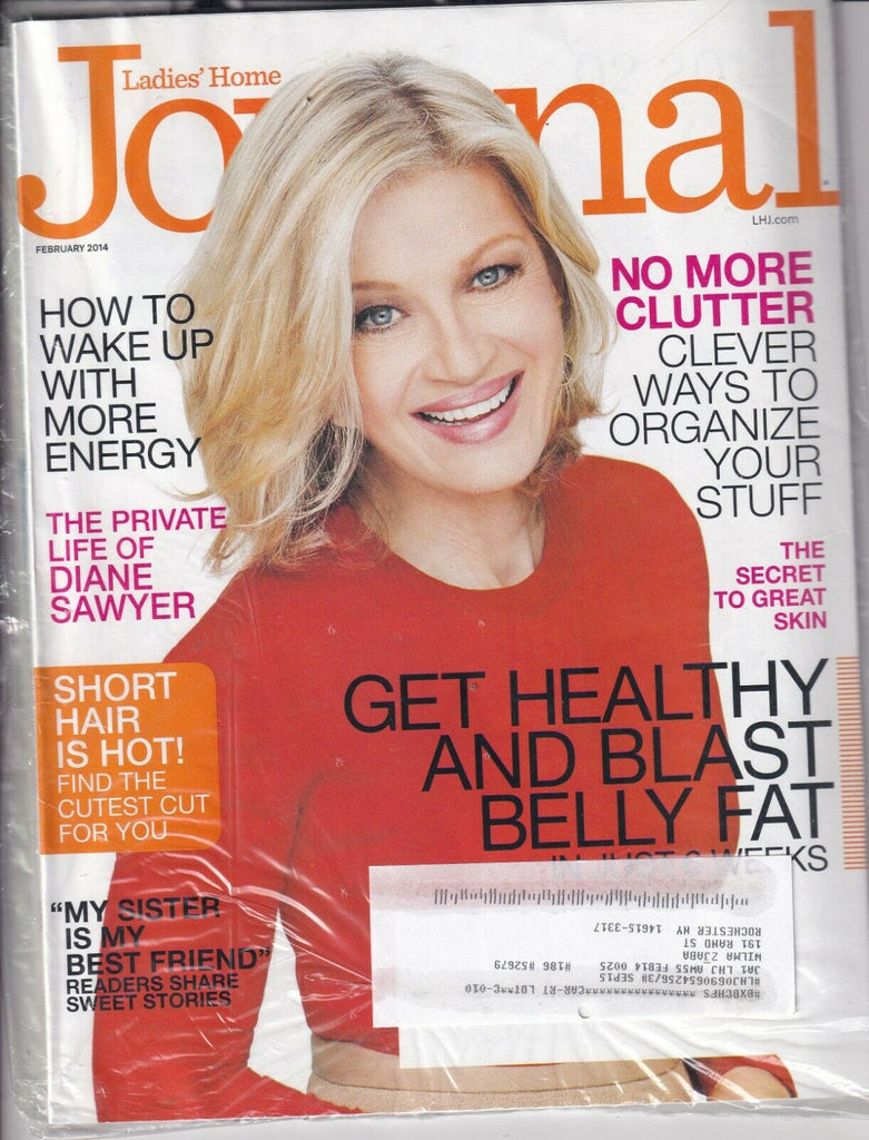 Ladies' Home Journal Diane Sawyer No Clutter SEALED February 2014 080719nonr