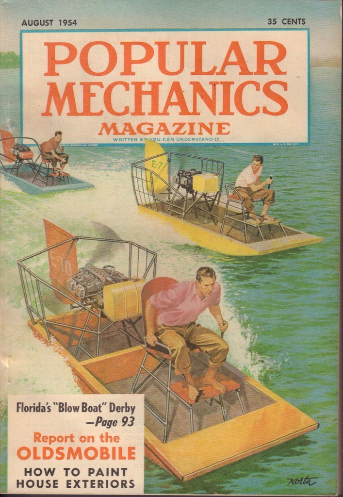 Popular Mechanics Magazine August 1954 Blow Boat Derby 101217nonjhe