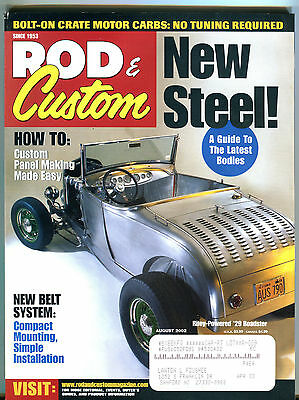 Rod & Custom Magazine August 2002 Riley-Powered '29 Roadster EX 020216jhe
