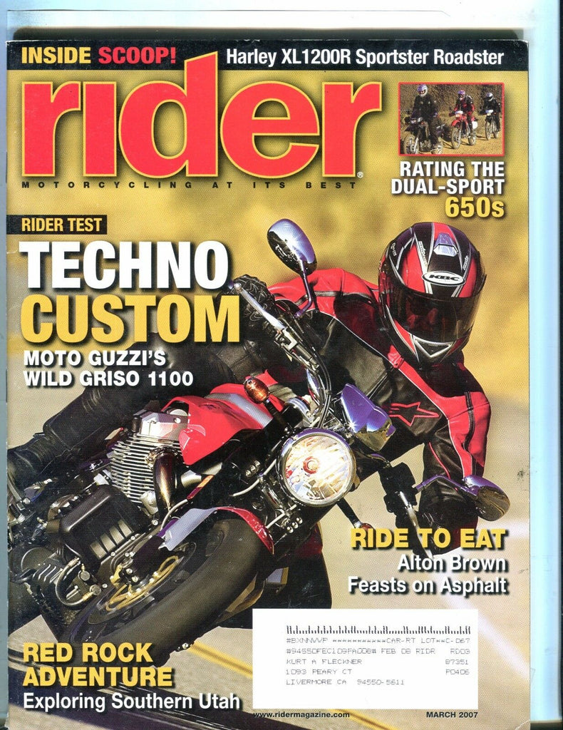 Rider Magazine March 2007 Moto Guzzi EX w/ML 050717nonjhe