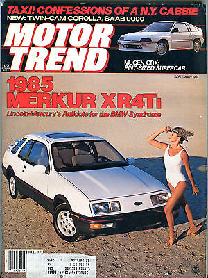Motor Trend Magazine September 1984 1985 Merkur XR4T EX 021916jhe
