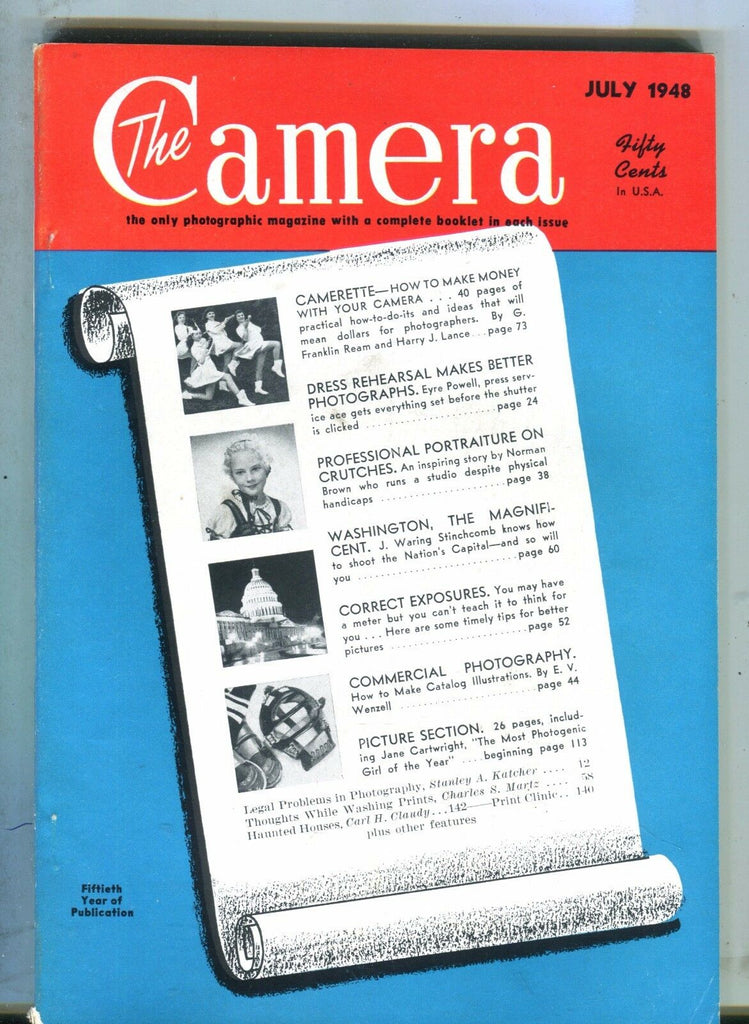 The Camera Magazine July 1948 Camerette VG No ML 050217nonjhe