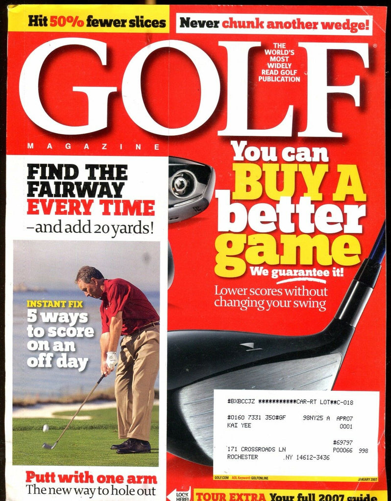 Golf Magazine January 2007 Buy A Better Game EX w/ML 022517nonjhe