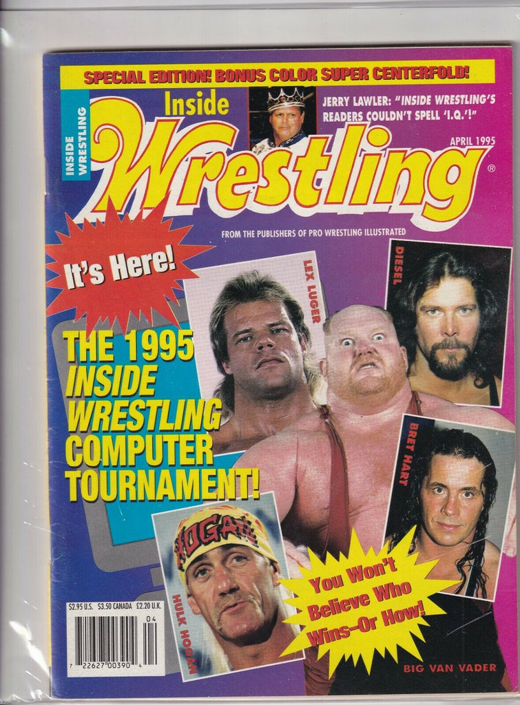 Inside Wrestling Magazine Lex Luger Bret Hart April 1995 060319nonr