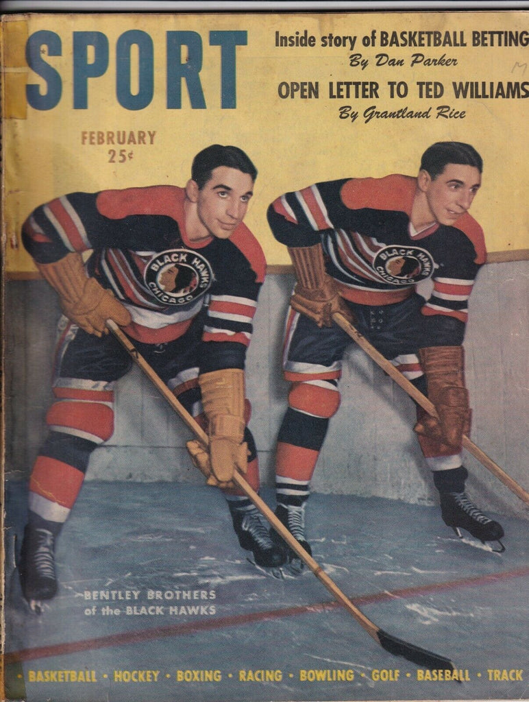 Sport Magazine Black Hawks Bentley Brothers February 1947 NO ML 080519nonr