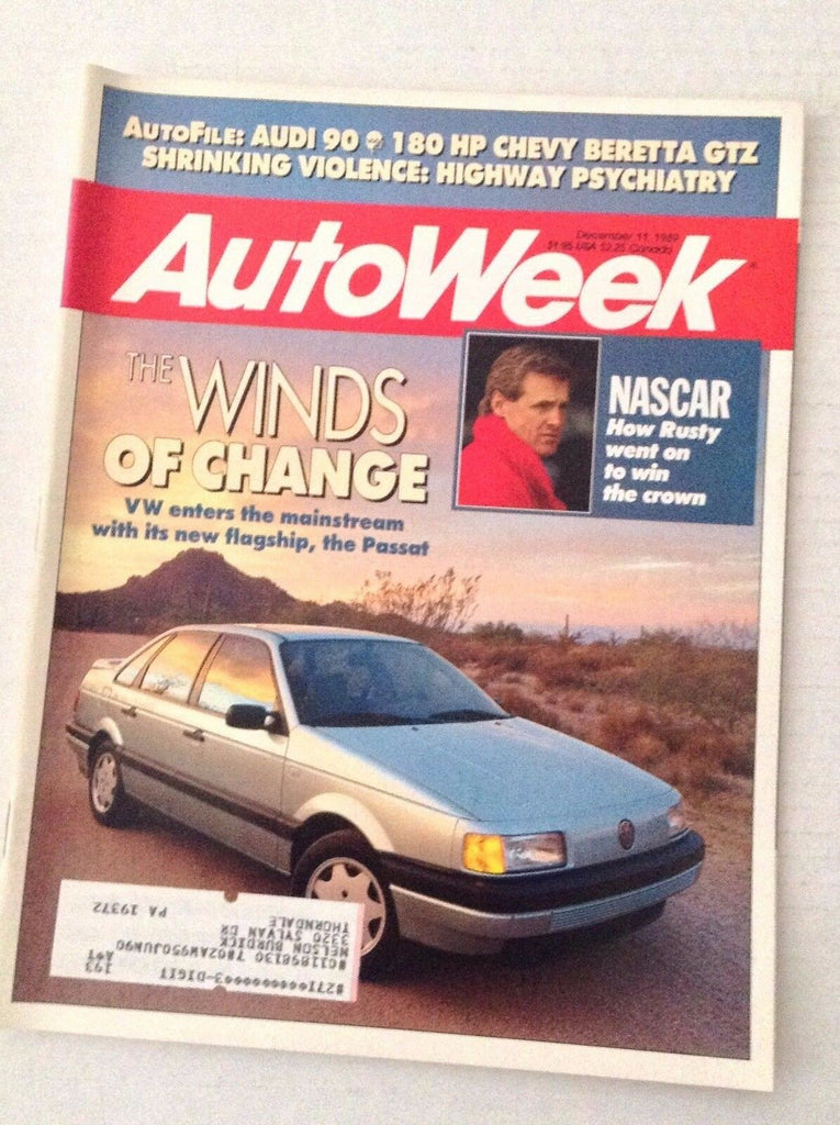 Autoweek Magazine VW Winds Of Change December 11, 1989 020617RH