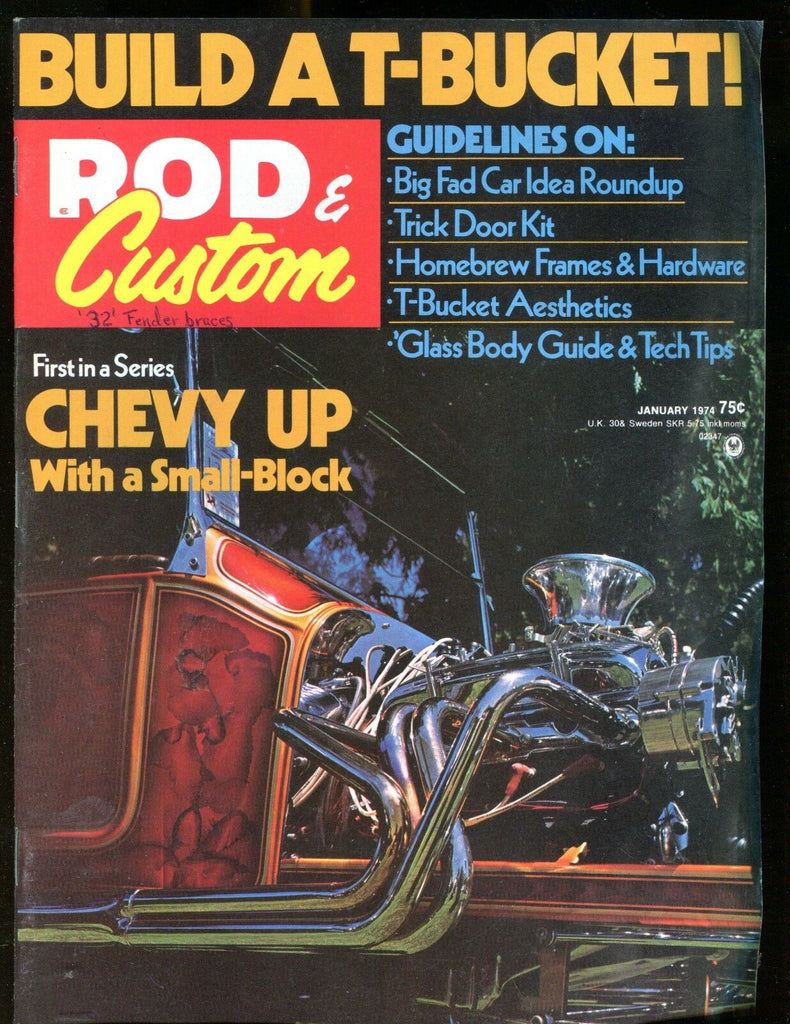 Rod & Custom Magazine January 1974 Chevy Up Small-Block Ex No ML 011217jhe