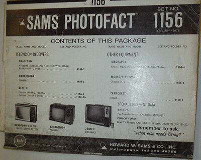 Sams Photofact Magazine Bradford & Broadmoor No.1156 February 1971 030315r2
