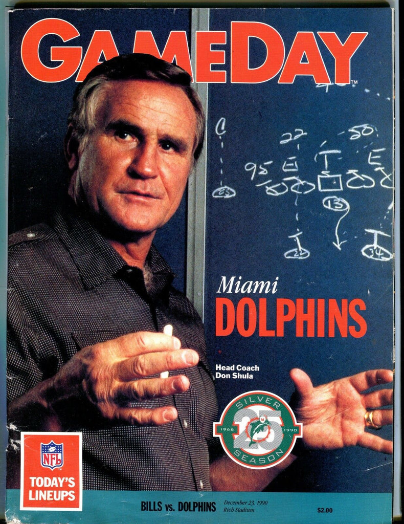 GameDay Magazine Bills vs. Dolphins 1990 Don Shula VG 053117nonjhe