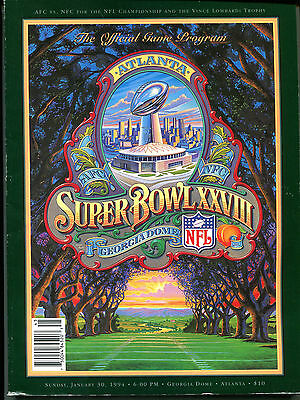 Official Super Bowl XXVIII Game Program Georgia Dome Atlanta 121815jhe