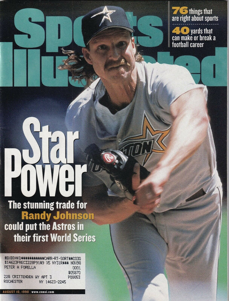 Sports Illustrated Randy Johnson Houston Astros August 10, 1998 091619nonr