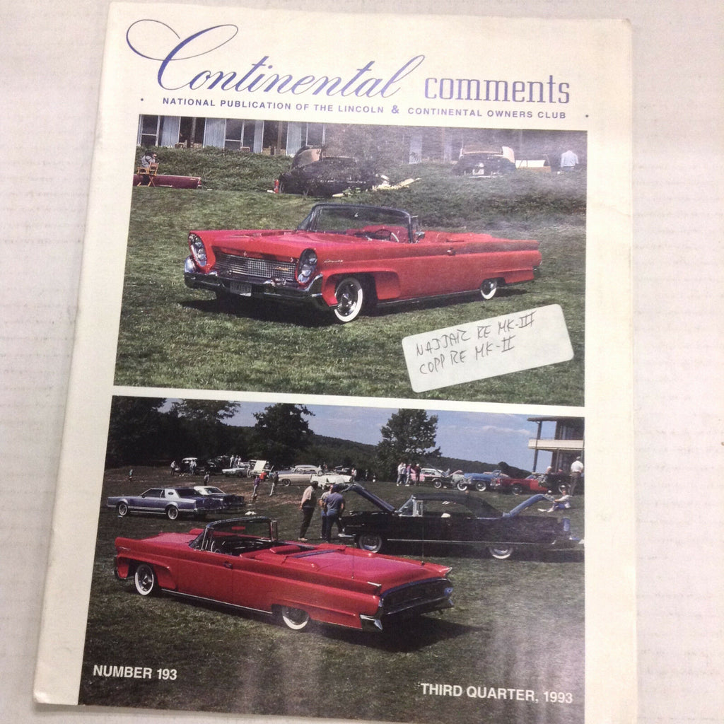 Continental Comments Magazine Rancho's Santa Fe 1993 053117nonrh