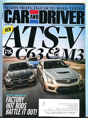Car And Driver Magazine August 2015 ATS-V C63 & M3 EX 042816jhe