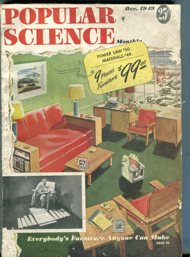 Popular Science Magazine December 1949 9 Pieces Furniture 070517nonjhe