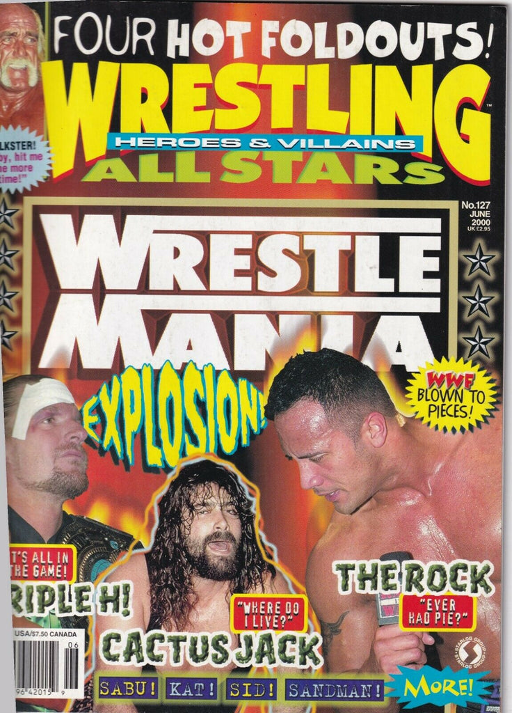 Wrestling Heroes & Villains Magazine The Rock Mick Foley June 2000 032019nonr