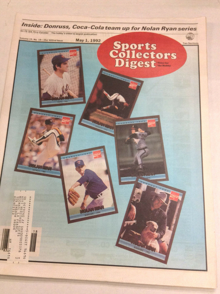 Sports Collectors Digest Magazine Nolan Ryan Series May 1, 1992 061217nonr