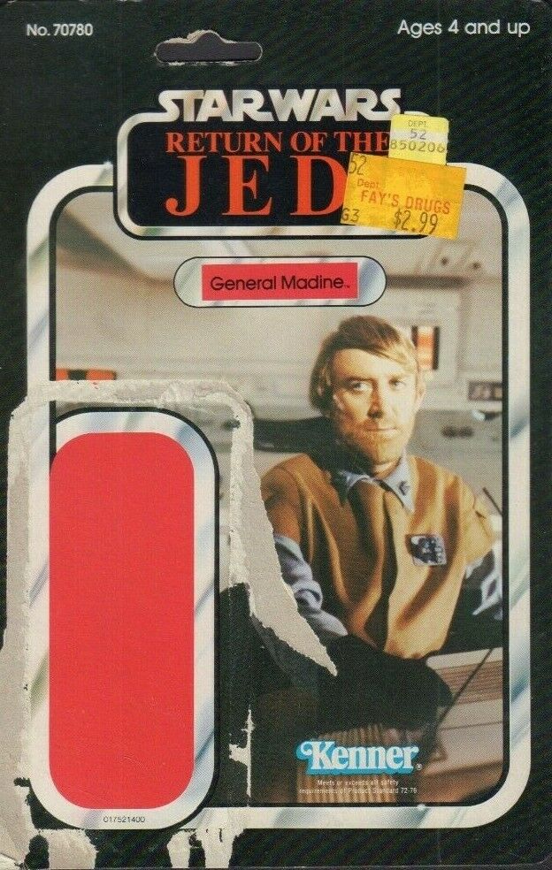 General Madine Star Wars ROTJ Card Back Only KENNER 1983 031419DBT