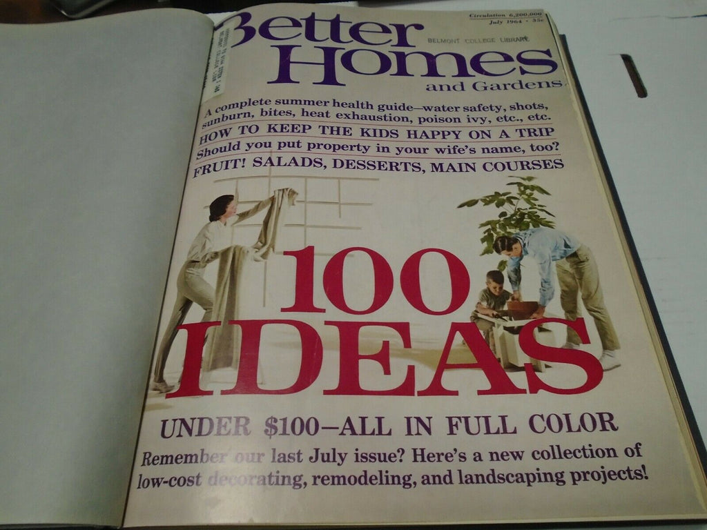 Better Homes Gardens July-Dec 1964 6 Monthly Issues Bound Vintage Ads! 022020AME